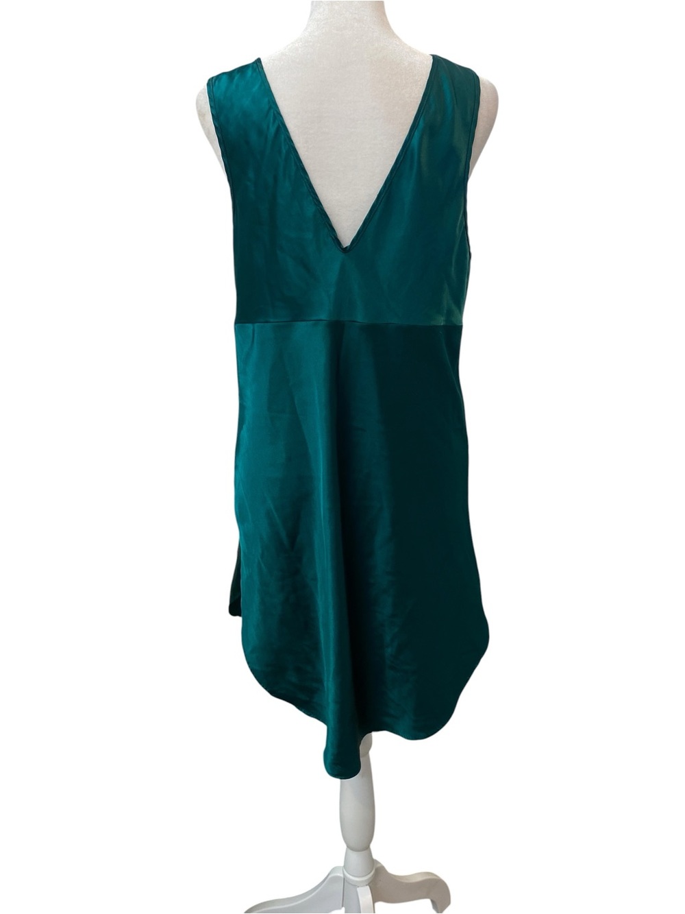 VINTAGE CINEMA ETOILE Women's size small Emerald green V-Neck Chemise Nightdress - Picture 3 of 7